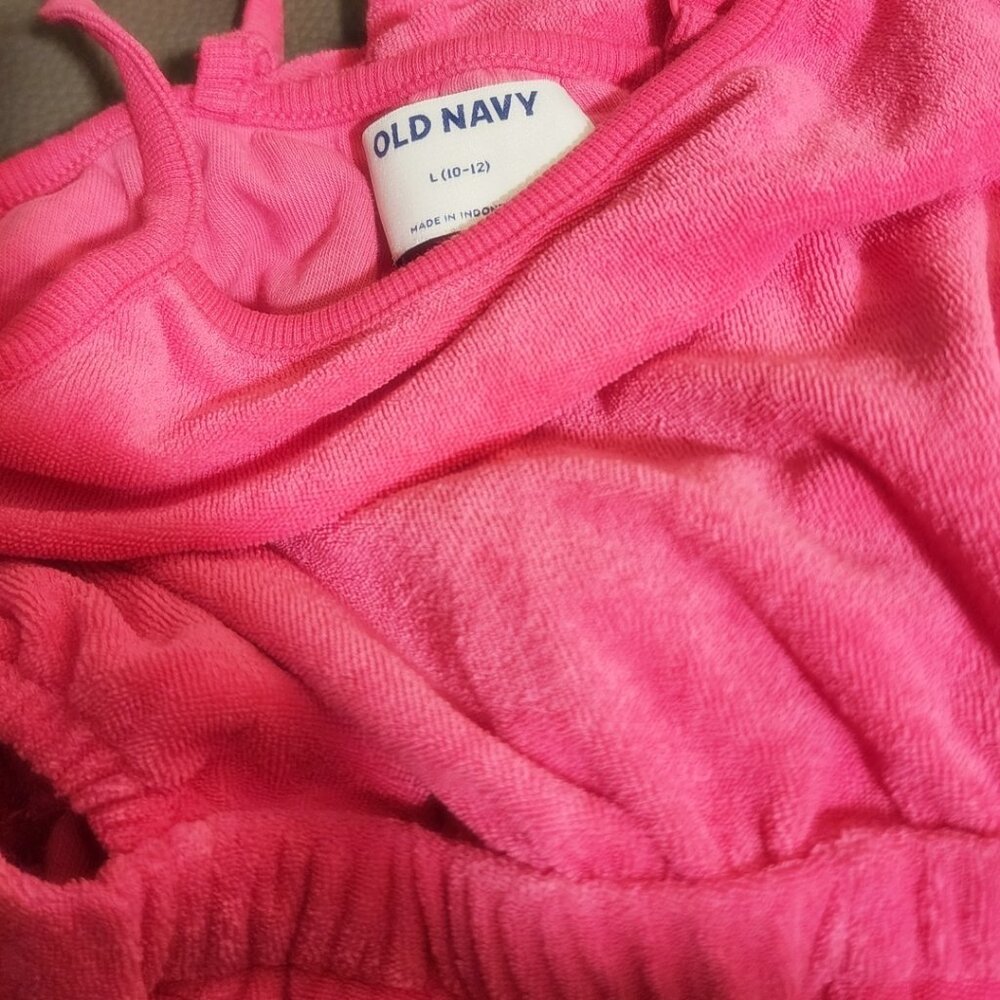 Old Navy pink girls 10/12 Terry Romper